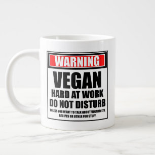 Waarschuwing Vegan Hard At Work niet storend Grote Koffiekop