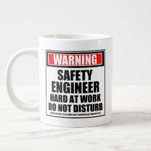Waarschuwing Veiligheidsingenieur Hard Aan Het Wer Grote Koffiekop