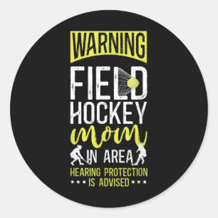 Waarschuwing veldhockeymoeder Veldhockeymoeder in  Ronde Sticker