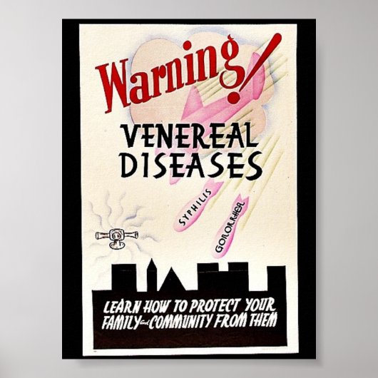 Waarschuwing Venereïde aandoeningen Poster (Voorkant)
