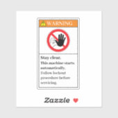 Waarschuwing Verblijf wissen Etiket Sticker (Vel)