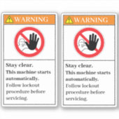 Waarschuwing Verblijf wissen Etiket Sticker (Voorkant)