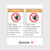 Waarschuwing Verblijf wissen Etiket Sticker (Vel)