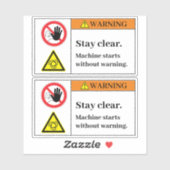 Waarschuwing Verblijf wissen Etiket Sticker (Vel)