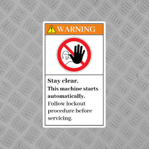 Waarschuwing Verblijf wissen Etiket Sticker