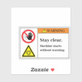 Waarschuwing Verblijf wissen Etiket Sticker (Vel)