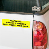 WAARSCHUWING: VERBORGEN CAMERA'S DIE DIT GEBIED OP BUMPERSTICKER (Op Truck)