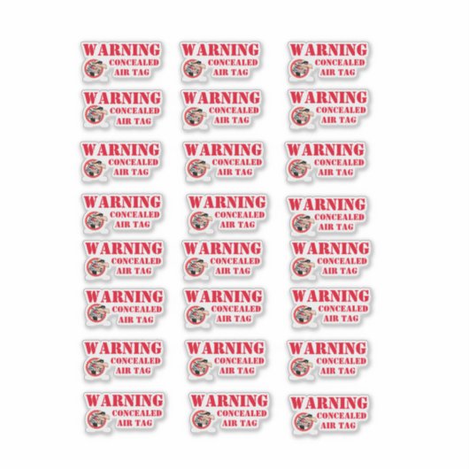 WAARSCHUWING VERBORGEN LUCHT LABEL (Voorkant)