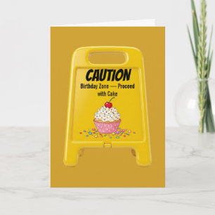 Waarschuwing Verjaardagszone Cupcake Waarschuwing Kaart