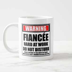Waarschuwing Verloofde Hard Aan Het Werk Niet Stor Grote Koffiekop