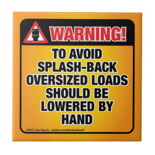 WAARSCHUWING - Vermijd de rugleuning van de badkam Tegeltje