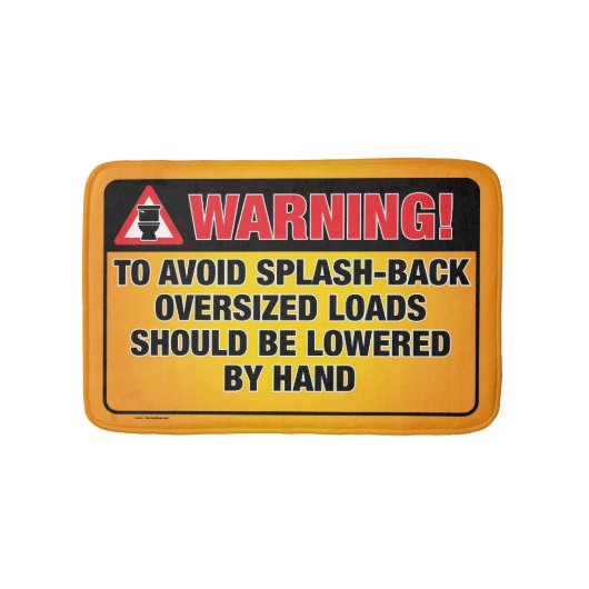 WAARSCHUWING - Vermijd Spat-Back Badmat (Voorkant)