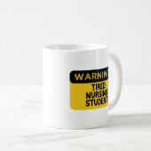 Waarschuwing Vermoeide Verpleegstudent Koffiemok (Voorkant rechts)