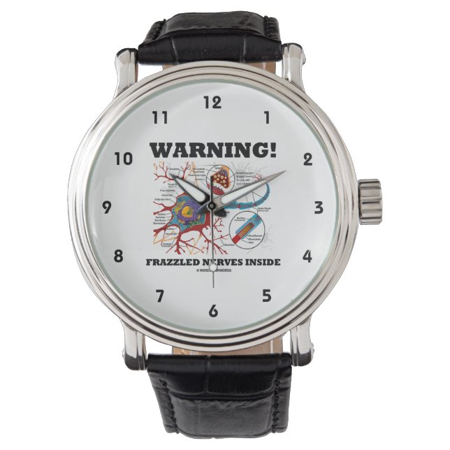 Waarschuwing! Verplette zenuwen in neonsynapse Horloge (Voorkant)