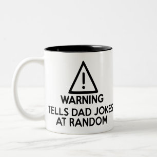 Waarschuwing: vertelt pap Jokes bij Random Tweekleurige Koffiemok
