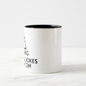 Waarschuwing: vertelt pap Jokes bij Random Tweekleurige Koffiemok (Center)