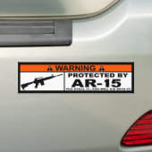WAARSCHUWING - VERTROUWD DOOR AR-15 Bumpersticker (Op auto)