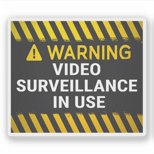 Waarschuwing Video Bewaking In Gebruik Sticker (Voorkant)