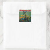 Waarschuwing! Vierkante Sticker (Tas)