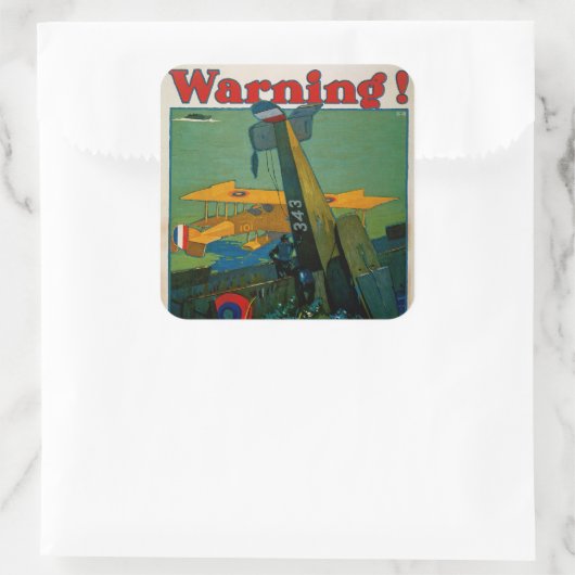 Waarschuwing! Vierkante Sticker (Tas)