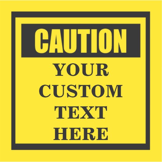 Waarschuwing Vinyl Custom Sticker (Voorkant)