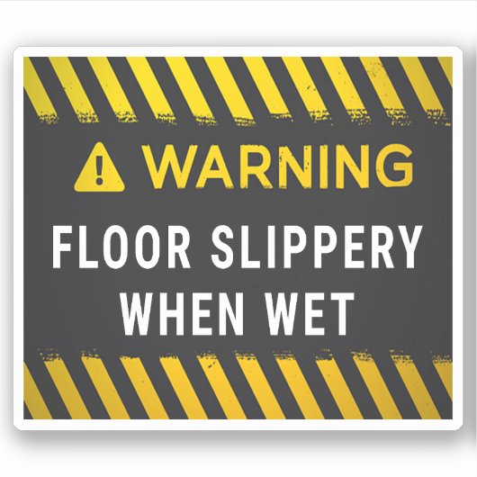 Waarschuwing Vloer glad wanneer nat Sticker (Voorkant)