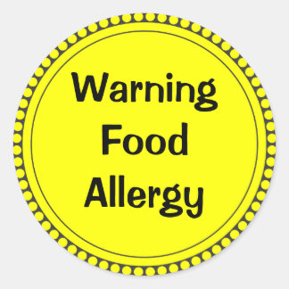 Waarschuwing Voedselallergie Ronde Sticker