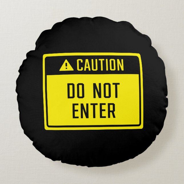 Waarschuwing Voer geen teken in Rond Kussen (Voorkant)