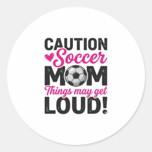Waarschuwing Voetbal Moeder Hard Vintage Shirt Ont Ronde Sticker