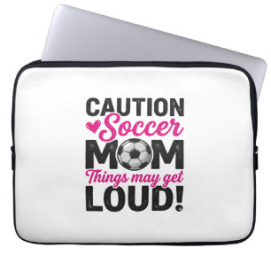 Waarschuwing Voetbal Moeder Hardnekkig Vintage Shi Laptop Sleeve