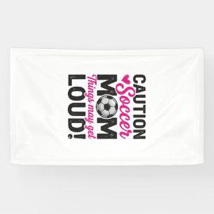 Waarschuwing Voetbalmoeder Hard Vintage Shirt Ontw Spandoek