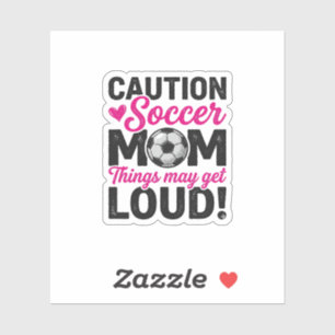 Waarschuwing Voetbalmoeder Hard Vintage Shirt Ontw Sticker