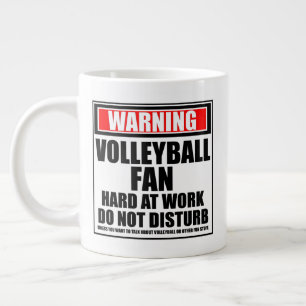 Waarschuwing Volleyball Fan Hard At Work stoort ni Grote Koffiekop
