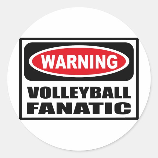 Waarschuwing VOLLEYBALL FANATIC Sticker (Voorkant)
