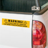 Waarschuwing voor aantekeningen bumpersticker (Op Truck)