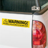 Waarschuwing voor aantekeningen bumpersticker (Op Truck)