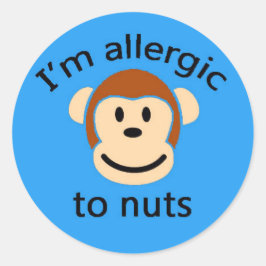 Waarschuwing voor allergie voor Blue monkey sticke Ronde Sticker