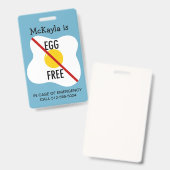 Waarschuwing voor allergie voor eieren badge (Voor- en achterkant)