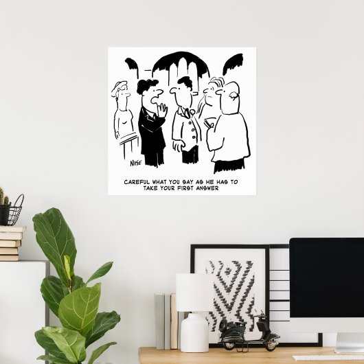 Waarschuwing voor beste man naar Bridegroom Poster (Thuiskantoor)