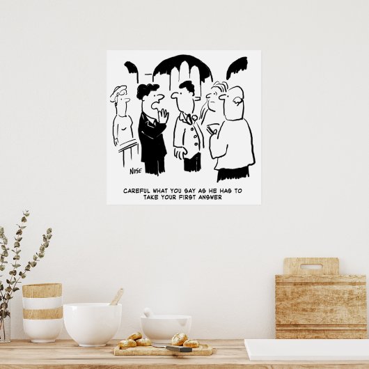 Waarschuwing voor beste man naar Bridegroom Poster (Keuken)