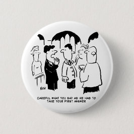 Waarschuwing voor beste man naar Bridegroom Ronde Button 5,7 Cm