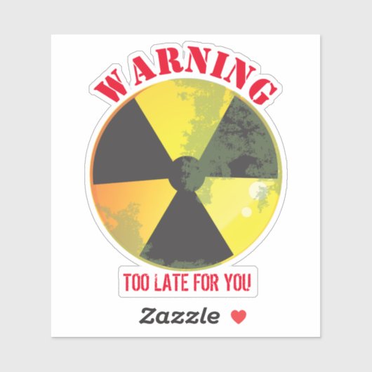 Waarschuwing voor biogevaar door kernstraling te l sticker (Vel)