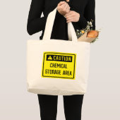 Waarschuwing voor chemisch opslaggebied grote tote bag (Voorkant (product))
