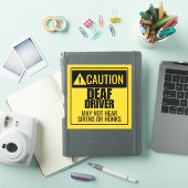 Waarschuwing voor dove bestuurder sticker (iPad Cover)