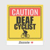 Waarschuwing voor dove fietsers sticker (Vel)