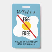 Waarschuwing voor eiaallergie badge (Voorzijde)