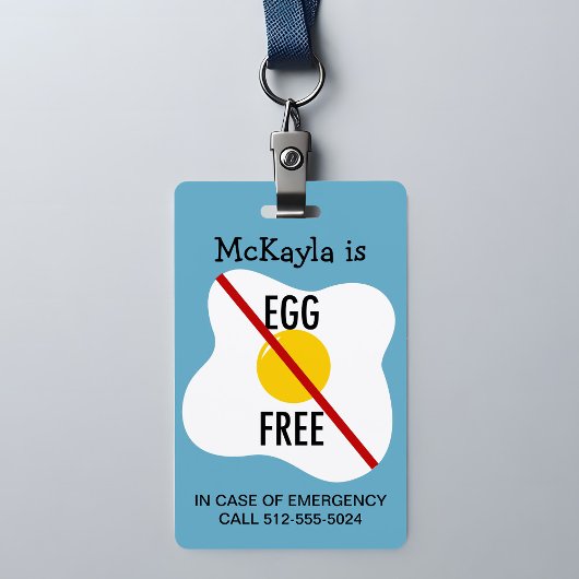 Waarschuwing voor eiaallergie badge