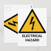 Waarschuwing voor elektrische gevaren, symbool voo briefkaart (Voorkant / Achterkant)