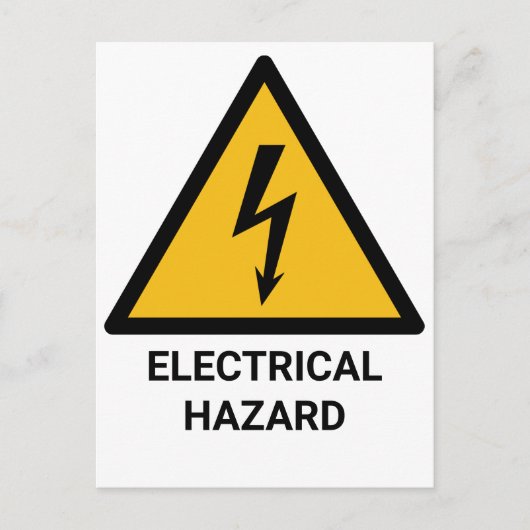 Waarschuwing voor elektrische gevaren, symbool voo briefkaart (Voorkant)