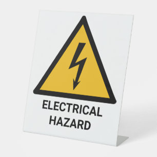 Waarschuwing voor elektrische gevaren, symbool voo reclamebord met voetstuk